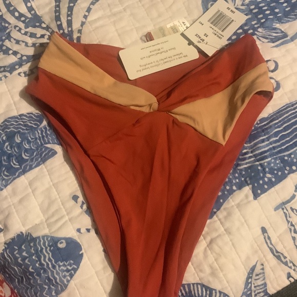 NWT L*Space Nancy Lee Bikini Bottom Brick & Champagne - Picture 13 of 15